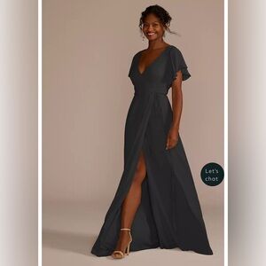 Flutter Sleeve Georgette Wrap Dress